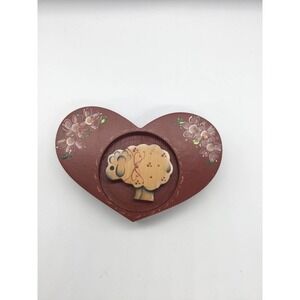 Vintage country valentine Valentine’s wood sheep farmhouse floral red